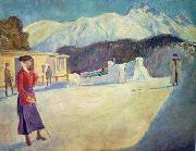 Johannes Martini Am Startplatz der Bobbahn von St. Moritz, oil on canvas